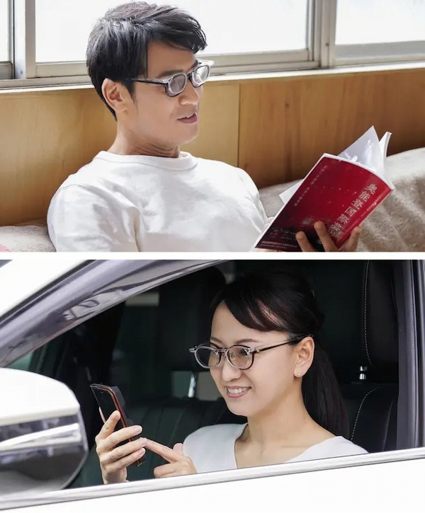 自然な印象で着用できる透明フレーム