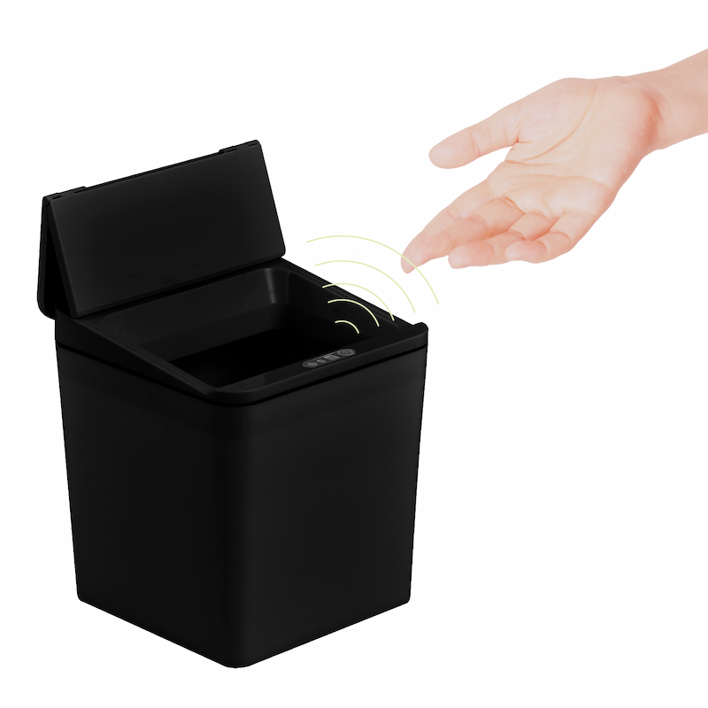 手をかざすだけで自動開閉するゴミ箱