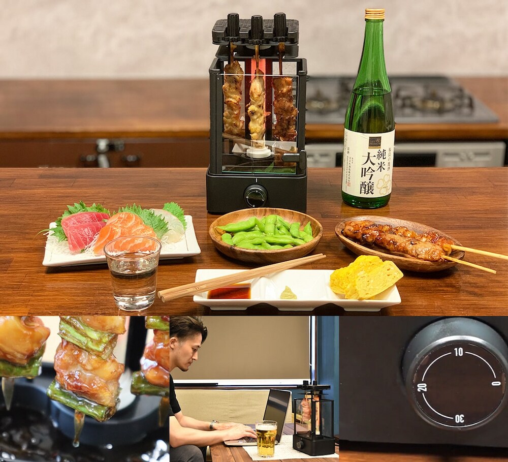 大人気 無煙でうれしい「おひとりさま用焼き鳥メーカー」｜ソースネクスト 男性タレント