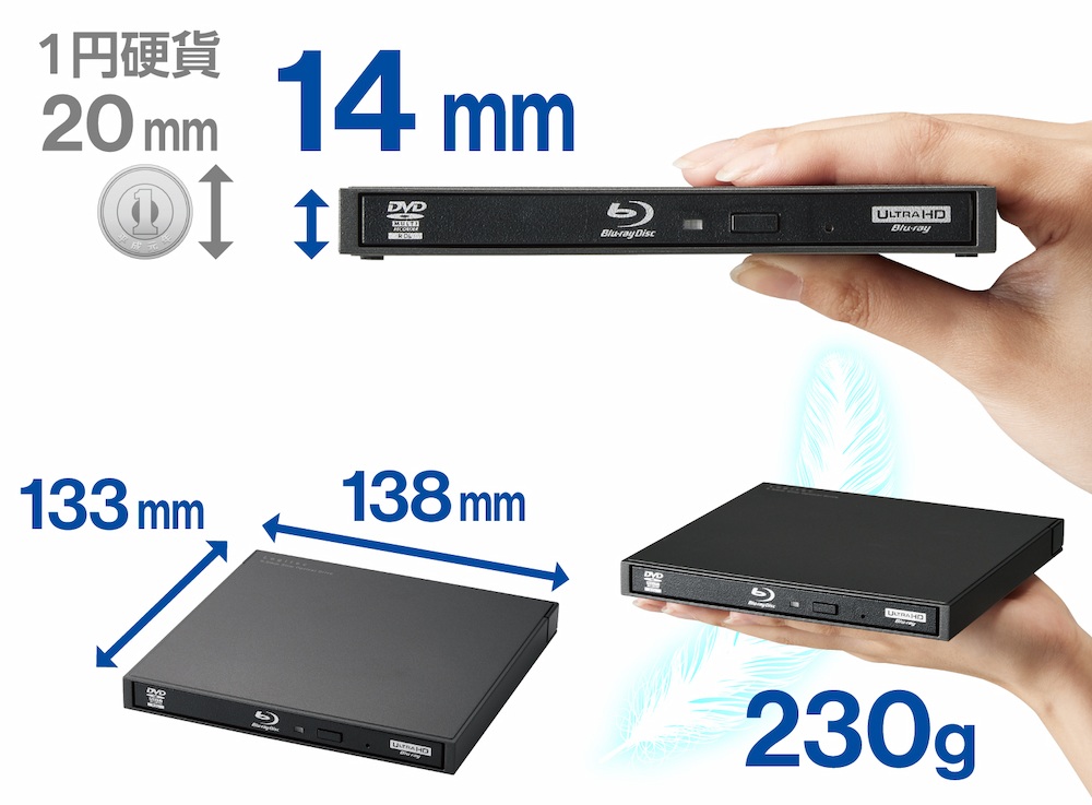 超薄型ドライブ採用