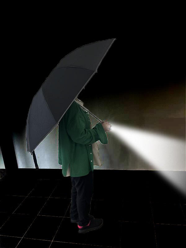 LEDライト付きで夜も安心