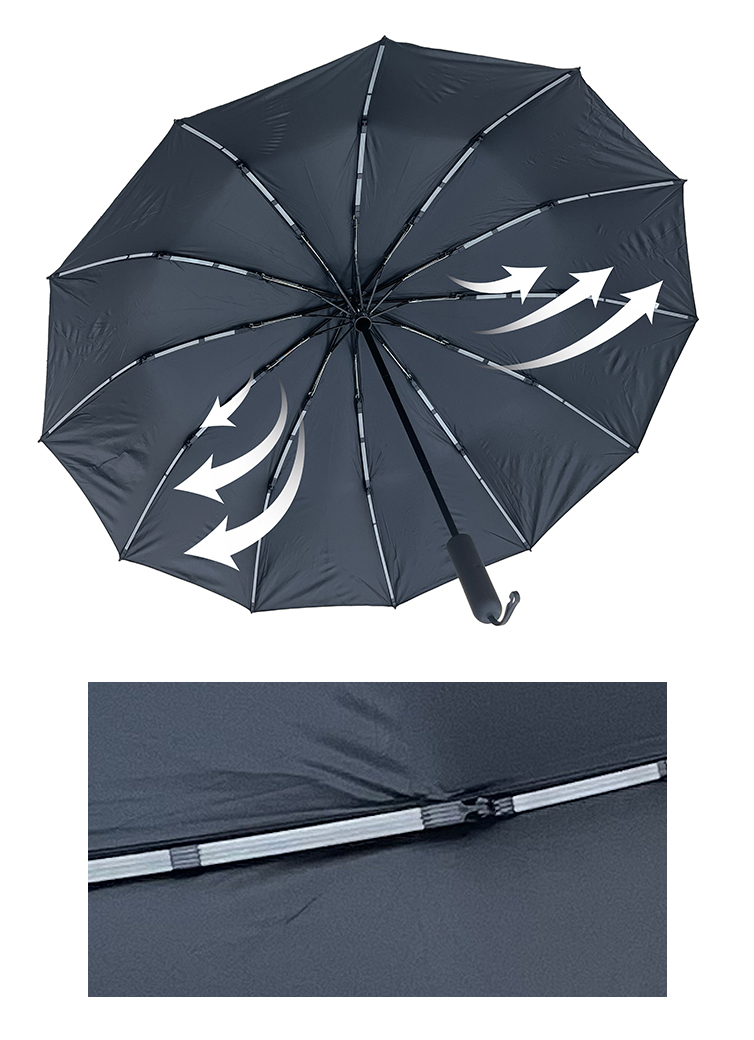 48本の骨組みで作られた耐風傘