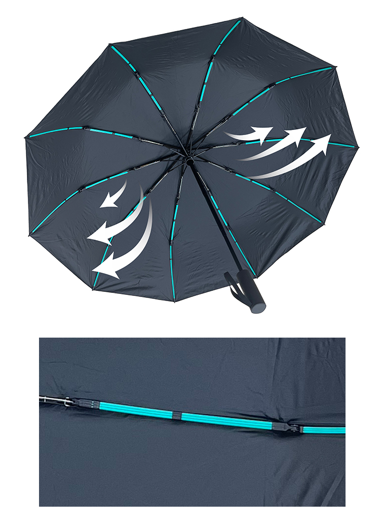 30本の骨組みで作られた耐風傘