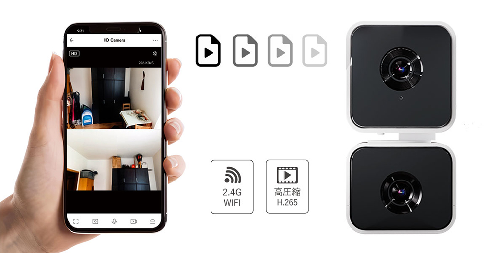 デュアルレンズセキュリティーカメラ DD・EYE｜ソースネクスト