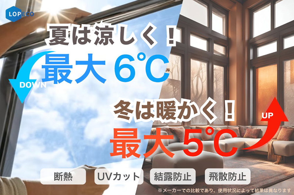 窓に”貼るだけ”夏の暑さも冬の寒さもこれ1枚で快適に