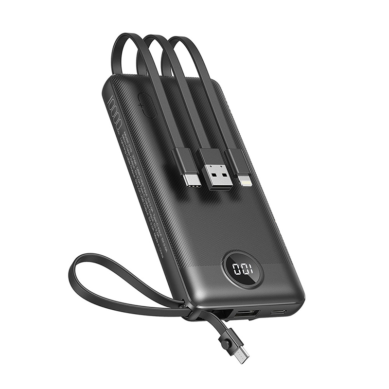 4ケーブル内蔵モバイルバッテリー（10000mAh）｜ソースネクスト