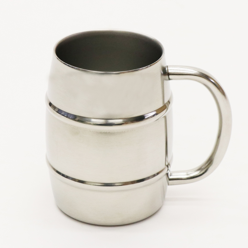 真空断熱ステンレスジョッキ 樽型 350ml｜ソースネクスト