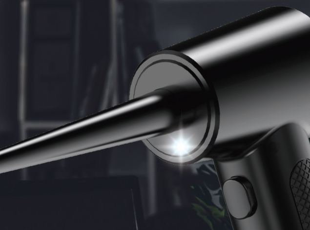 LEDライト付きで暗所でも使える