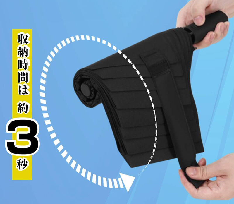 シワにならずに美しい片手でボタン操作できる自動開閉式