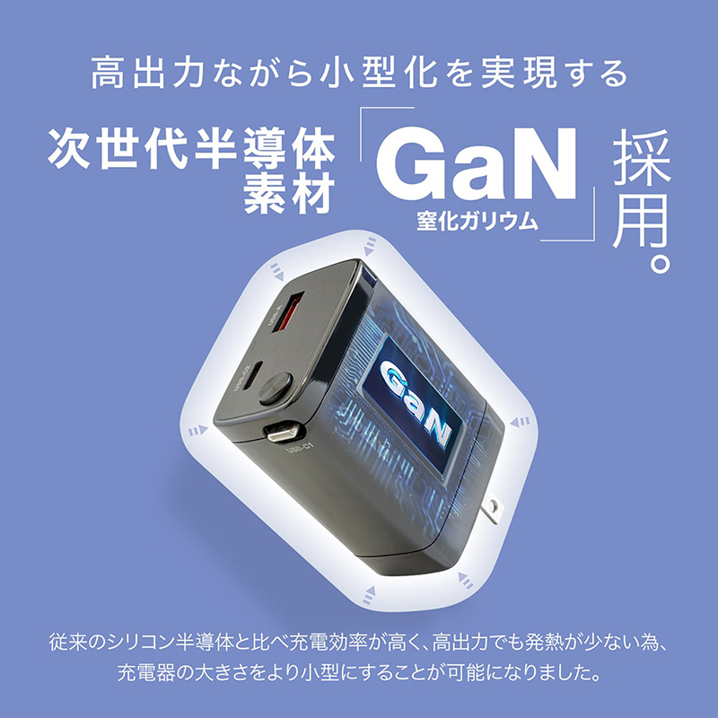 新素材GaNを採用した極小タイプ