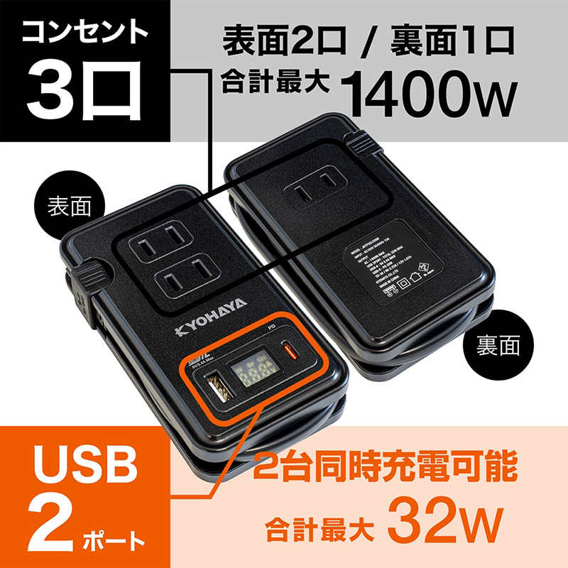多数の機器を同時に使える大出力設計