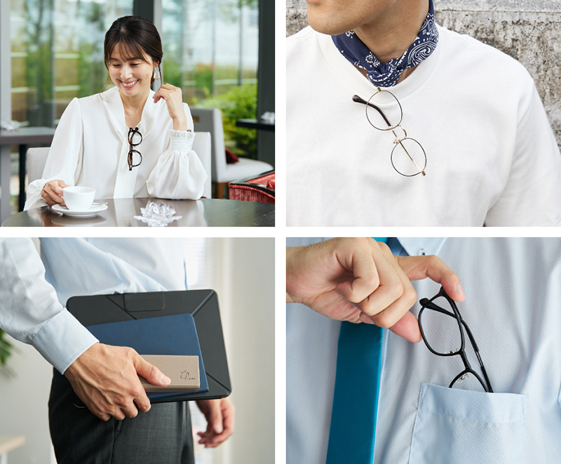 おすすめな理由：02⽼眼鏡に⾒えないデザイン