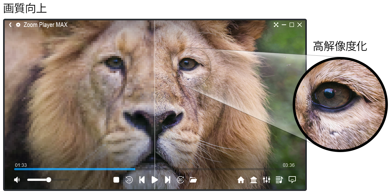 オリジナルよりも、高画質で再生できる