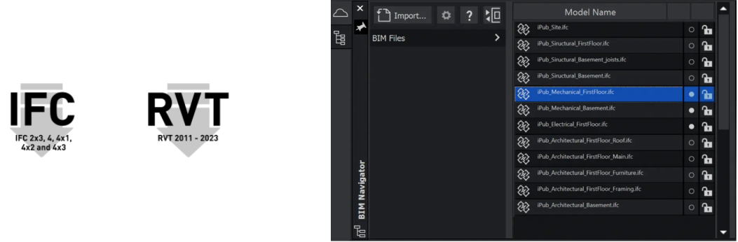 RVT、IFCモデルをインポートする
