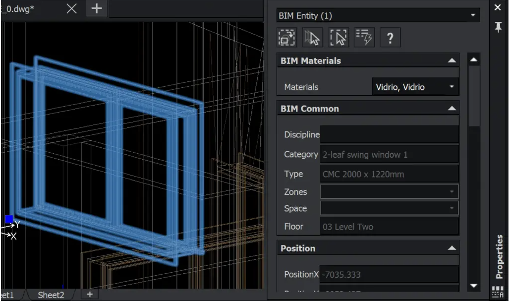 BIM プロパティ パレット