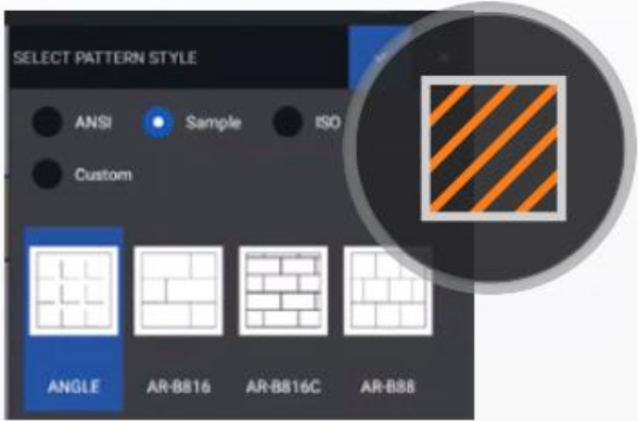 ハッチパターンのスタイルプレビュー