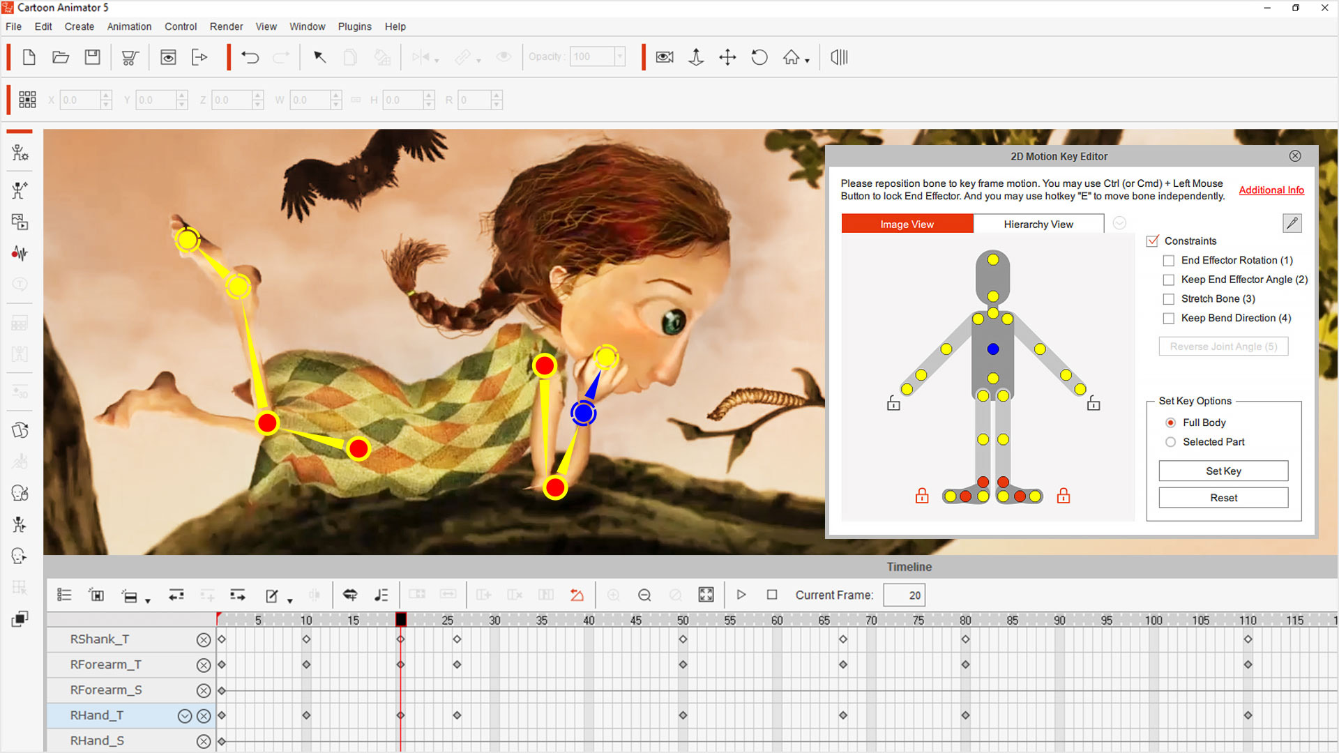 スマート IK編集機能で、より自然な動きに