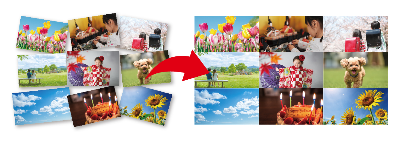 コラージュでたくさんの写真を綺麗にデザイン