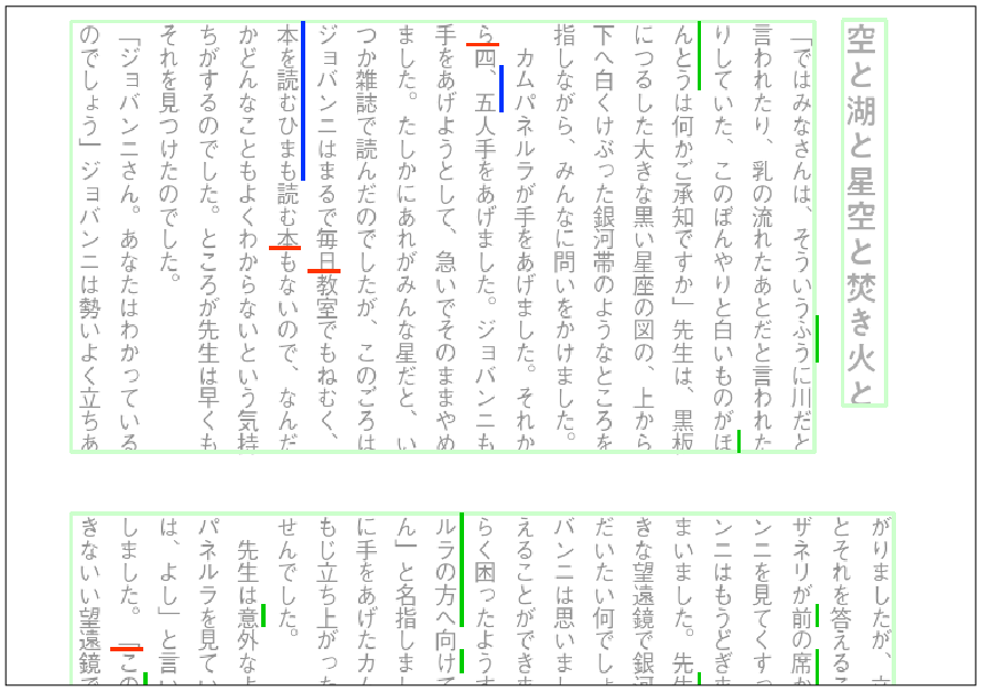 色分けで、すぐわかる
