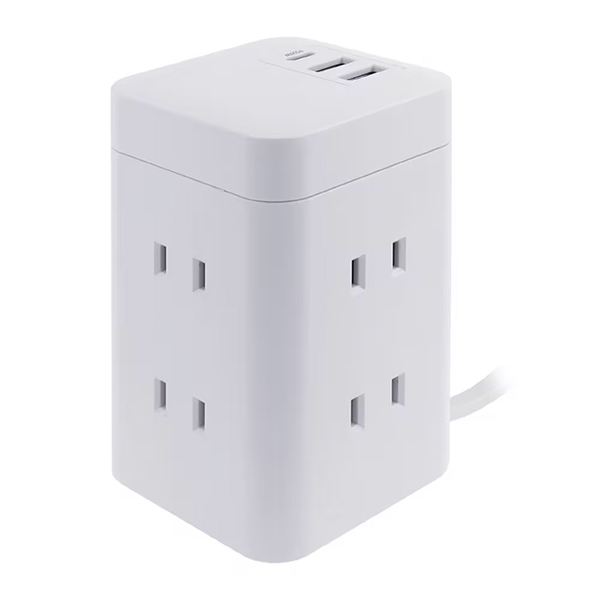 PD20W対応コンパクトで安全なタワー型電源タップ