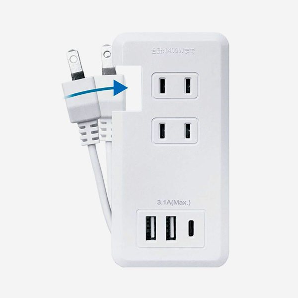 コンセント＋USBでマルチに使える電源タップ