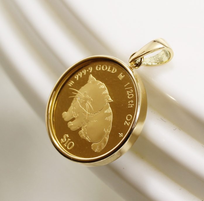2025年純金1/20オンス キャット金貨ペンダントトップ｜ソースネクスト