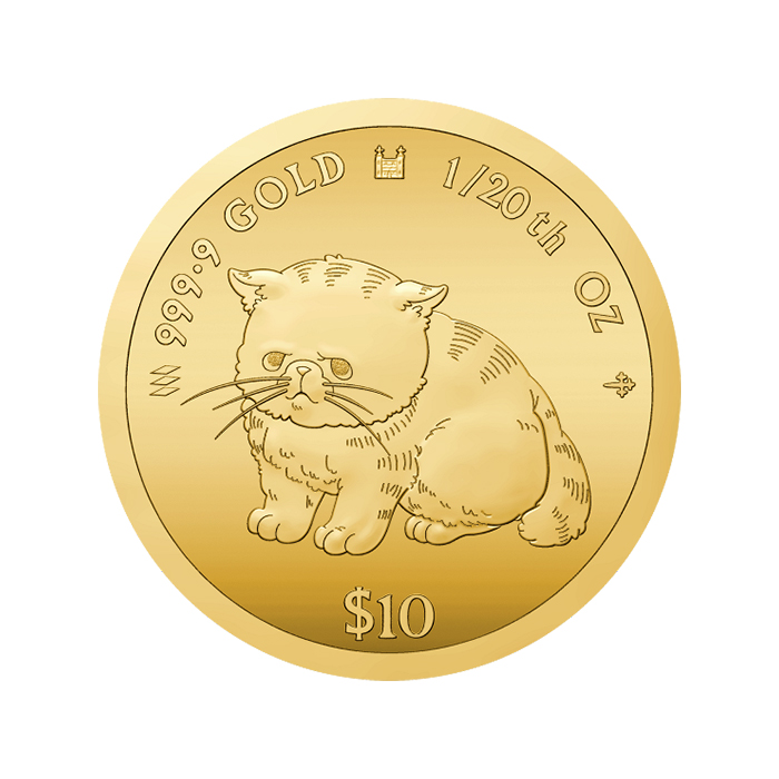 2025年純金1/20オンス キャット金貨ペンダントトップ｜ソースネクスト