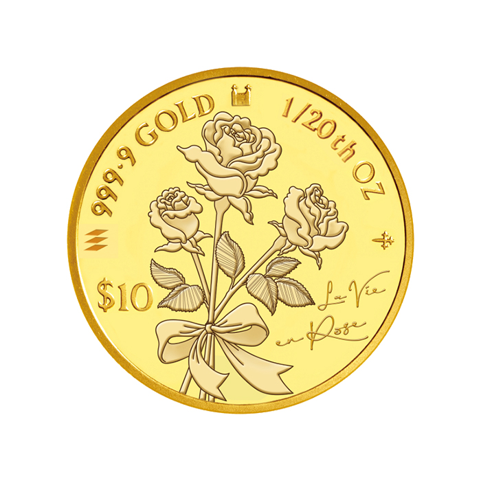 2024年純金1/20オンス ラヴィアンローズ金貨ペンダントトップ