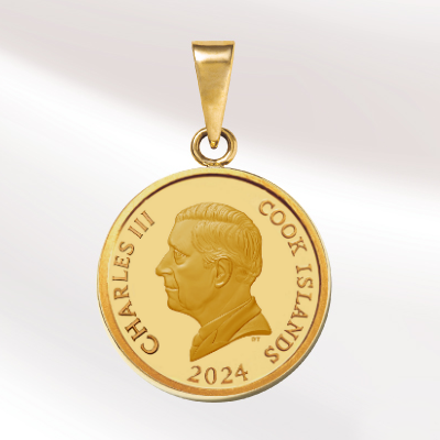 2024年純金1/20オンス ラヴィアンローズ金貨ペンダントトップ