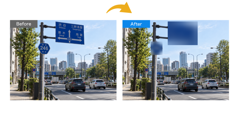 その1枚、公開する前に。顔もナンバーも地名を含む看板も、AIがサッと隠す