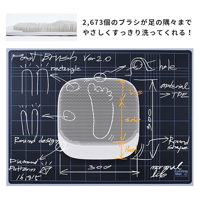 足の形に合わせた独自デザイン
