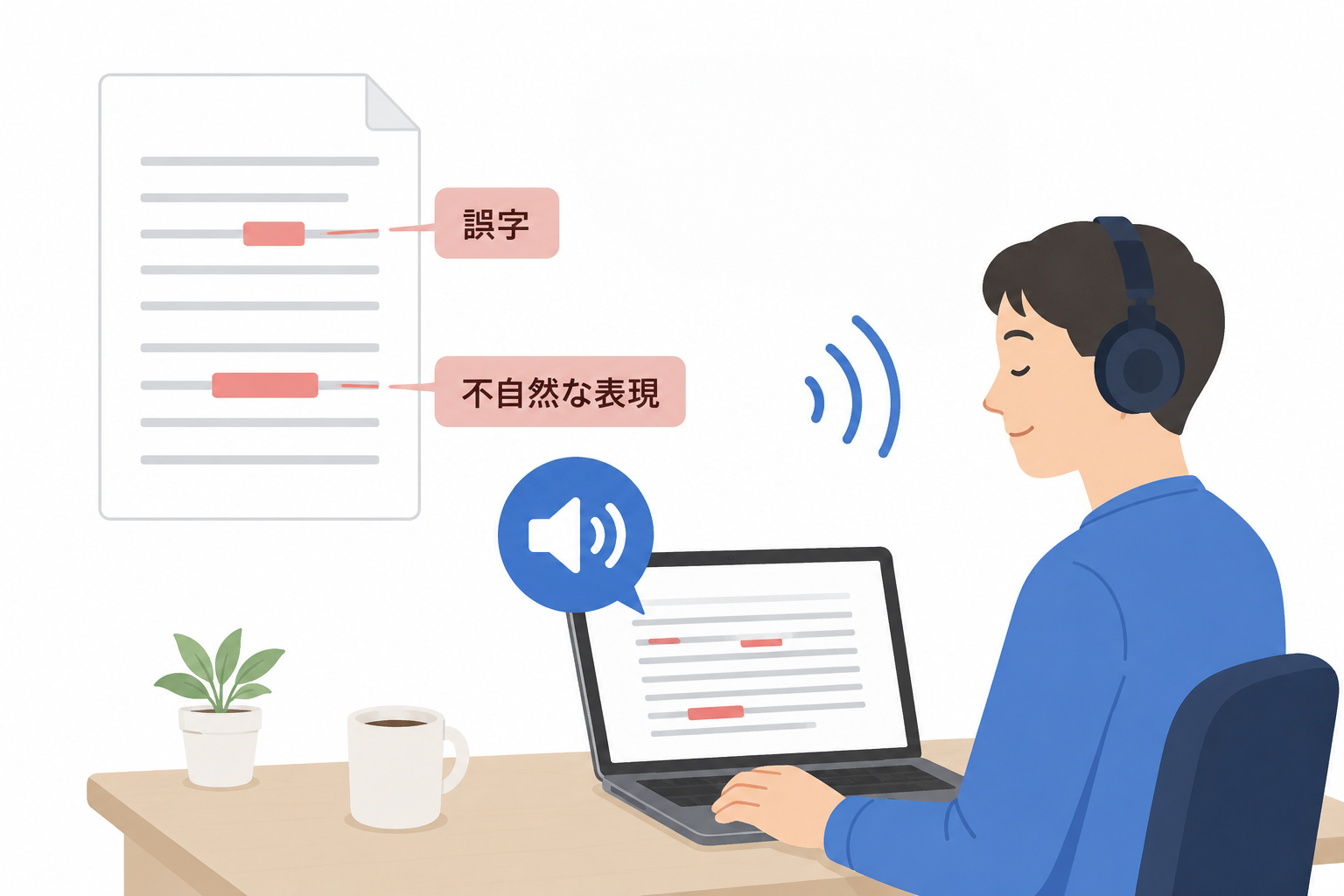 耳で聞いて、誤字を発見