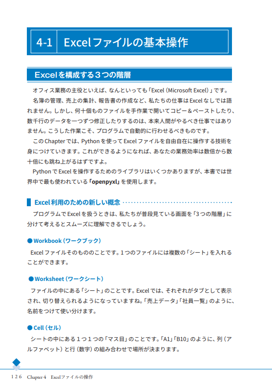 Chapter 4Excelファイルの操作