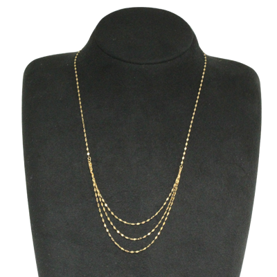 18金の3連デザインネックレス｜ソースネクスト