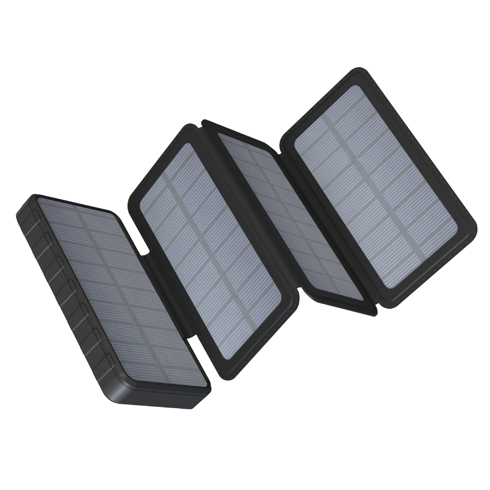 ソーラーパネル4面搭載モバイルバッテリー（10000mAh）｜ソースネクスト