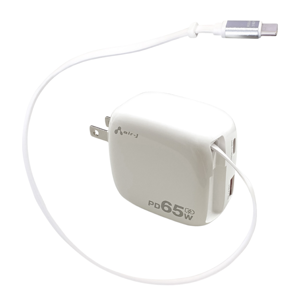 リール式USB-Cケーブル内蔵コンセント充電器｜ソースネクスト
