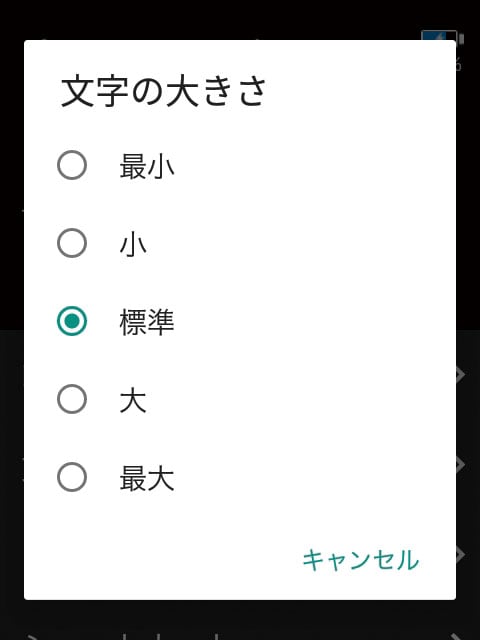 文字サイズを選択している画像