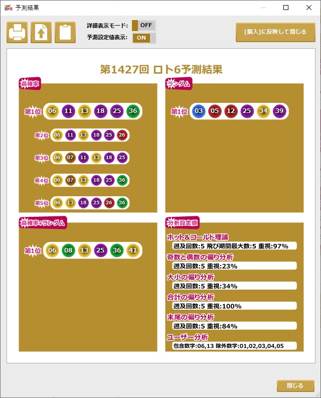 予想 100 6 ロト