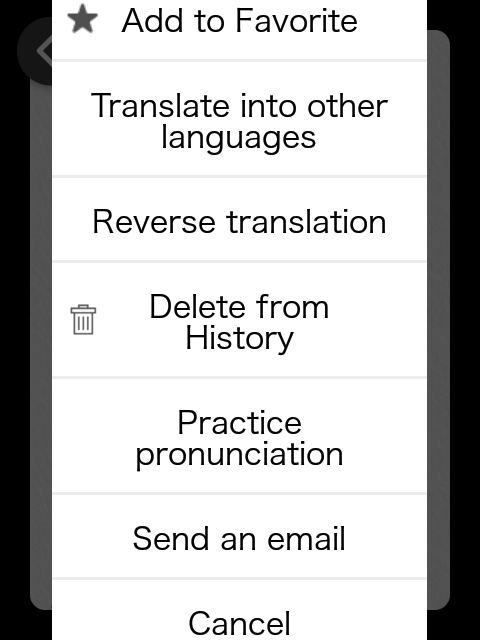 オプションメニュー画面