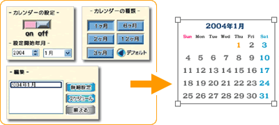 ズバリ巨大プリント PLUS:カレンダー編集画面