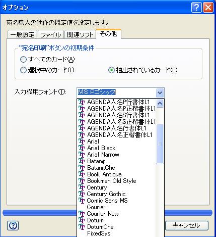 入力欄用フォント選択