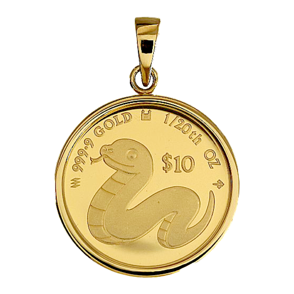 スネーク（蛇）金貨ペンダントトップ｜ソースネクスト