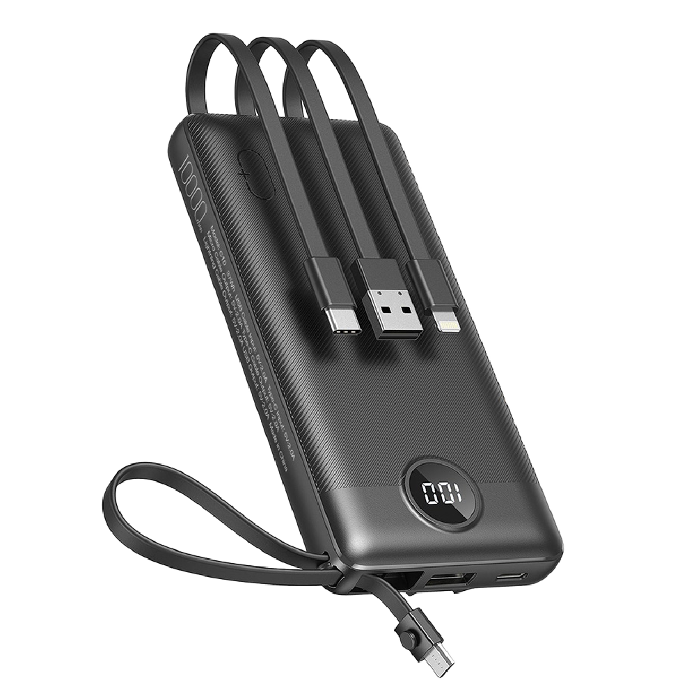 4ケーブル内蔵モバイルバッテリー（10000mAh）｜ソースネクスト