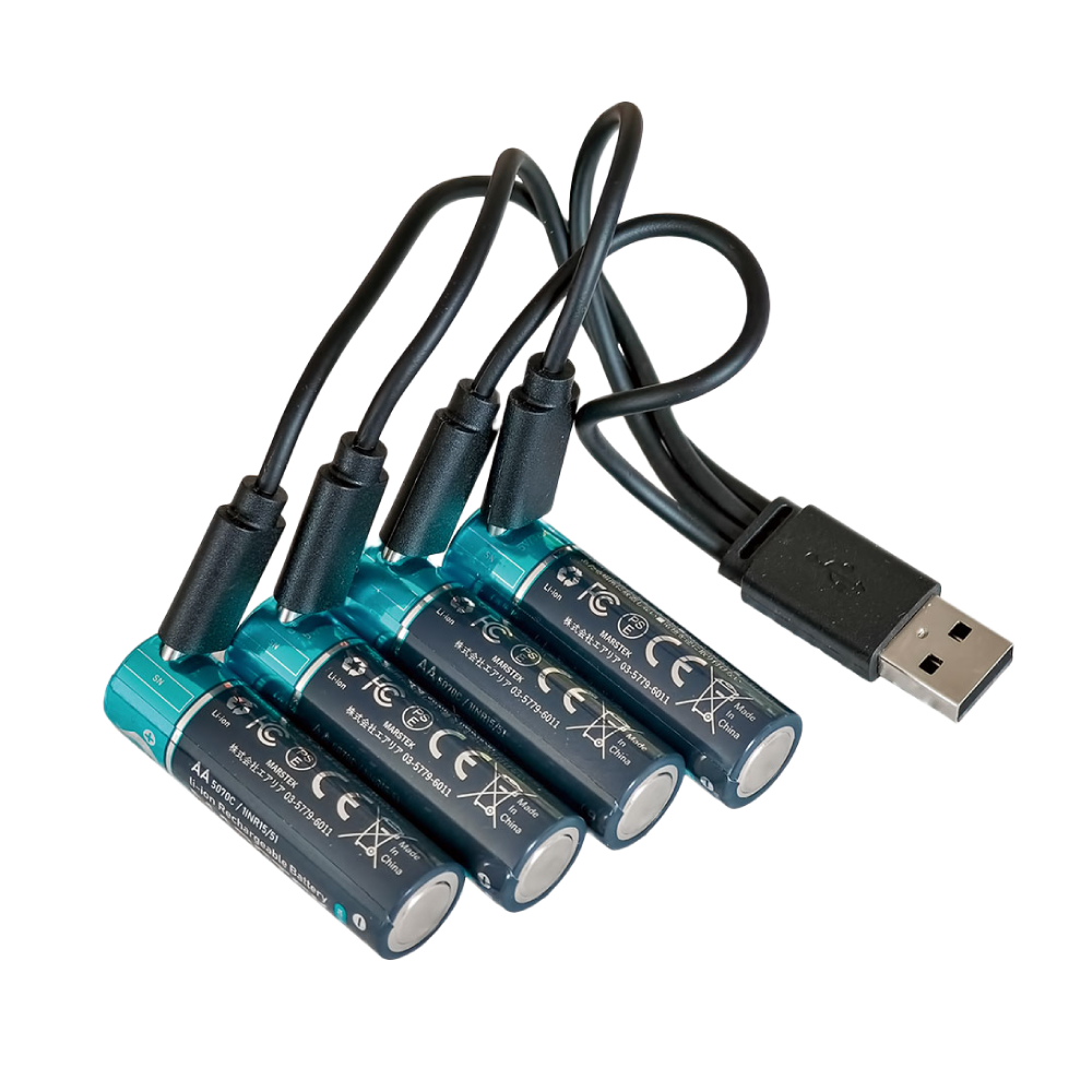 リチウムイオン充電池 4本セット（単3形/単4形）｜ソースネクスト